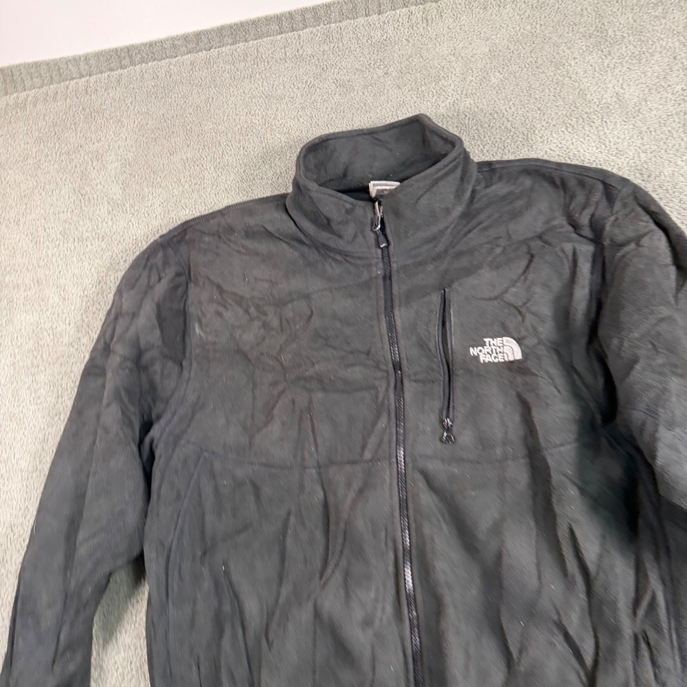 The North Face Mens Black Fleece Full Zip Jacket Mock Neck Size Large L/G 8902